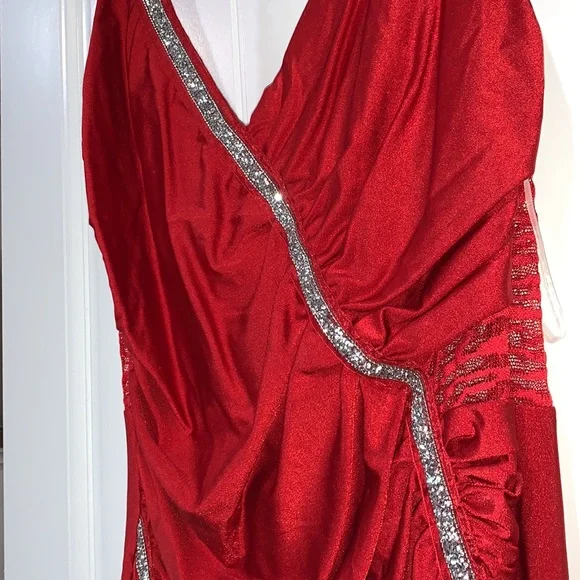 NWT Red and Silver Maxi Dress - Picture 5 of 7